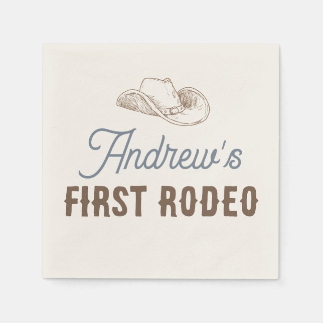 My First Rodeo Personalized Birthday Napkins (Front)
