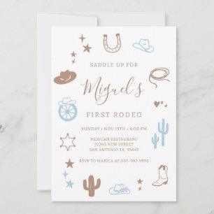 My First Rodeo Southern Cowboy Birthday Invitation