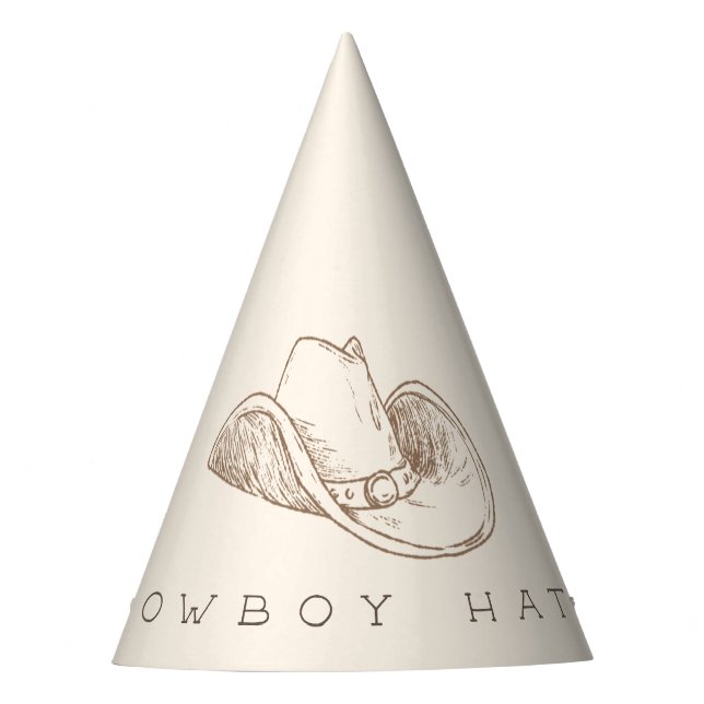 My First Rodeo Western Birthday Cowboy Party Hat (Front)
