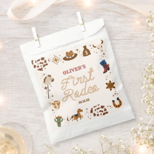 My First Rodeo Western Cowboy 1st Birthday Party Favor Bag