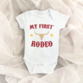 My First Rodeo Western Cowboy 1st First Birthday Baby T-Shirt