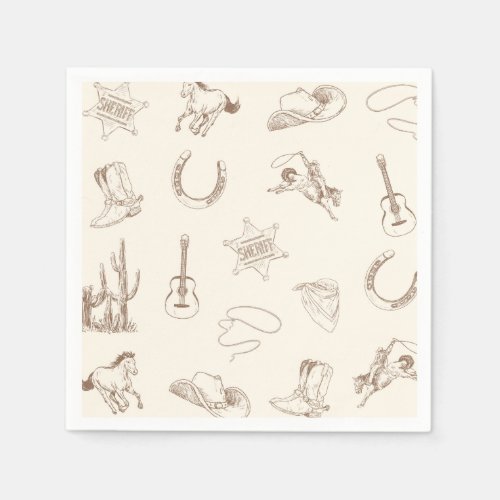 My First Rodeo Western Cowboy Paper Napkin