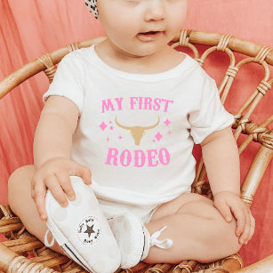 My First Rodeo Western Cowgirl 1st First Birthday Baby T-Shirt