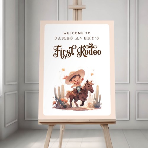 My First Rodeo Wild West Cowboy Welcome Poster