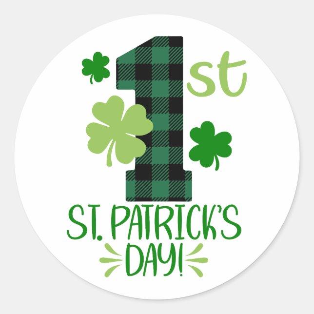 My First St. Patrick’s Day ☘️ Classic Round Sticker (Front)