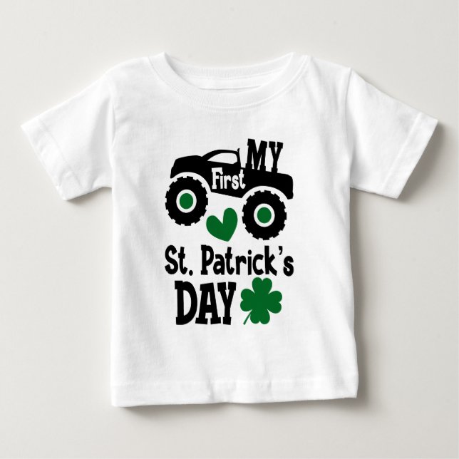 My First St. Patrick’s Day Monster Truck Baby Baby T-Shirt (Front)