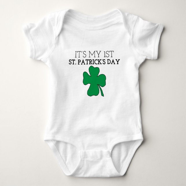 My First St. Patrick’s Day St. Patrick’s Day Graph Baby Bodysuit (Front)