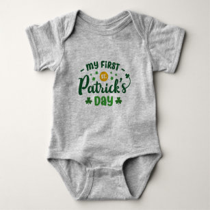 It/'s My First Saint Patrick/'s Day Shamrock Custom Baby Bodysuit One Piece