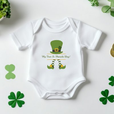 &quot;My First St. Patrick&#39;s Day&quot; Custom Baby Bodysuit