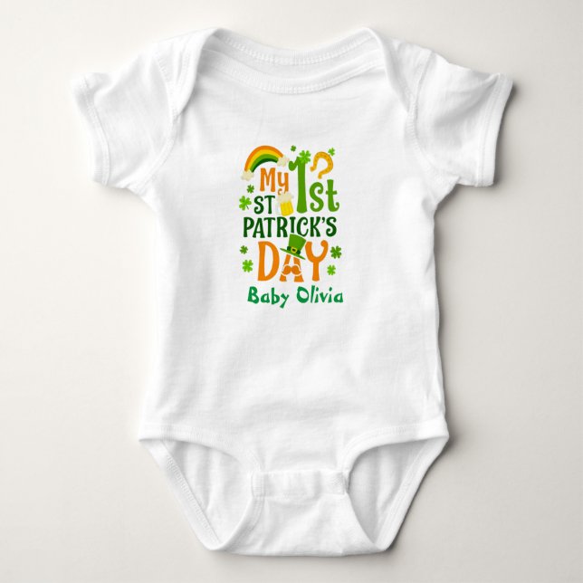 My First St Patricks's Day Cute Baby Bodysuit (Front)
