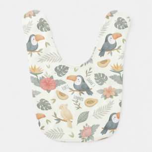 My First Summer Tropical Toucan Custom Baby Bib