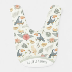 My First Summer Tropical Toucan Custom Baby Bib