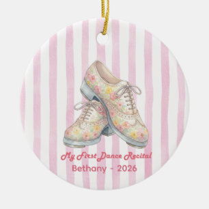 My First Tap Recital Personalized Christmas Ceramic Ornament