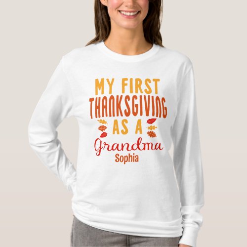 My First Thanksgiving As A Grandma Family T_Shirt