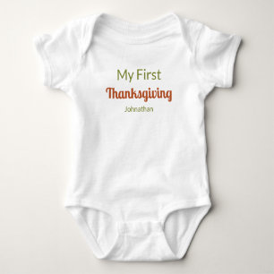 My First Thanksgiving Autumn Colors & Name Baby Bodysuit