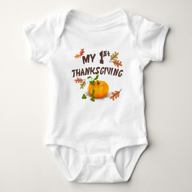 My First Thanksgiving Baby Bodysuit (Front)