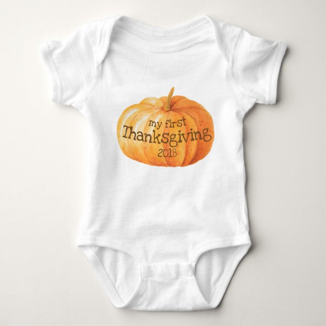 My First Thanksgiving Baby Bodysuit (Front)