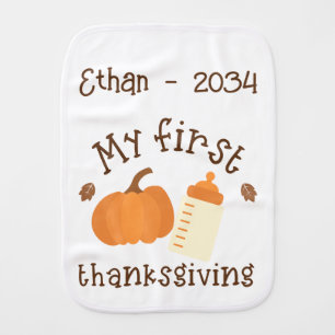 My First Thanksgiving Baby – Personalized Keepsake Burp Cloth