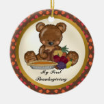My First Thanksgiving Bear Baby Ornament at Zazzle