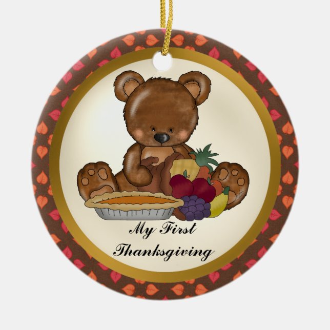 My First Thanksgiving Bear Baby ornament (Front)