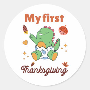 My first Thanksgiving Classic Round Sticker