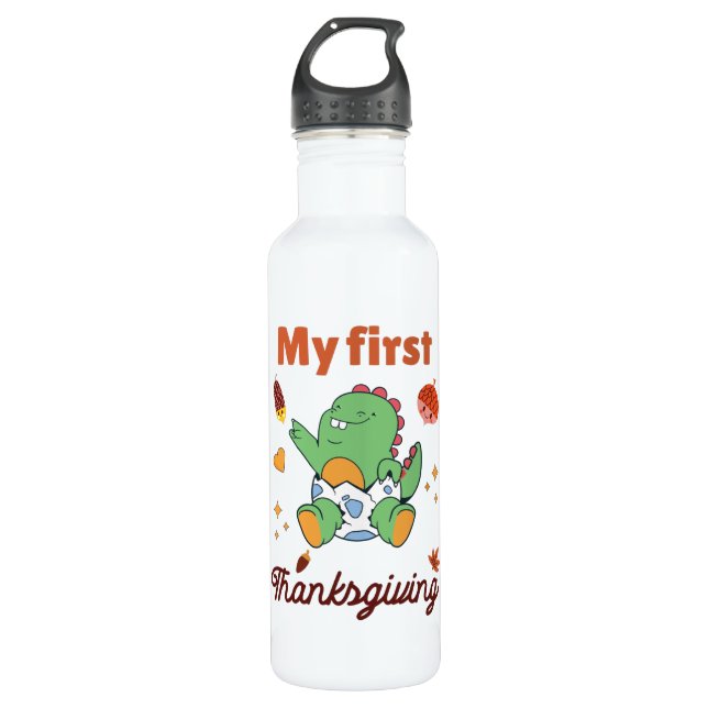 My first Thanksgiving Stainless Steel Water Bottle (Front)