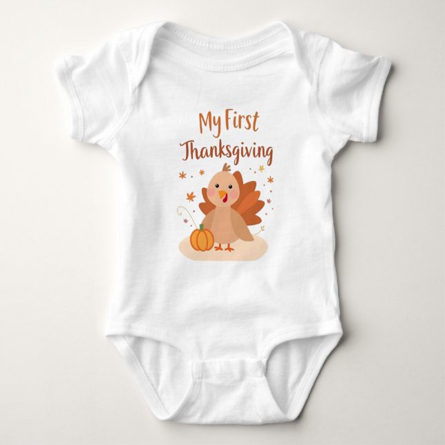 My First Thanksgiving Turkey combinaison Baby Bodysuit (Front)