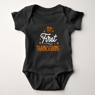 My First Thanksgiving Typography baby bodysuit