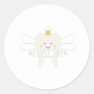 Official Tooth Fairy Stickers in Green & Blue (with African American Features)