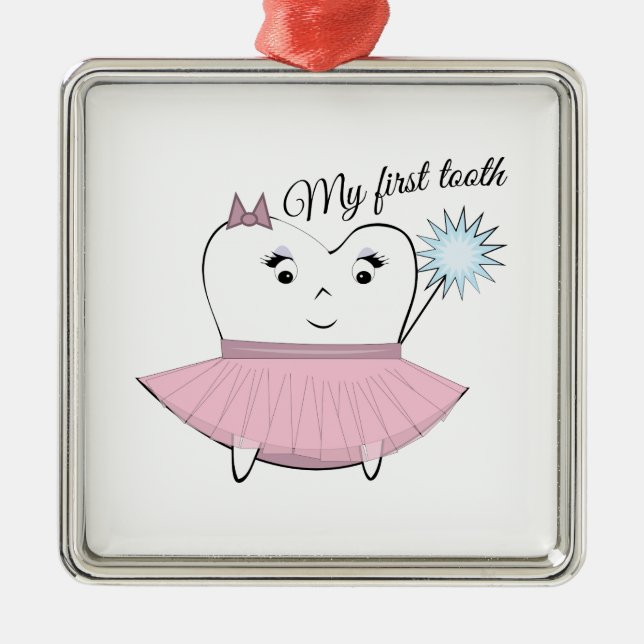 My First Tooth Metal Ornament (Front)