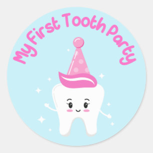 My First Tooth Party - Armenian Baby - Agra Hadig Classic Round Sticker