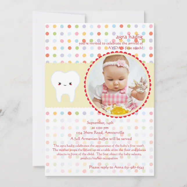 My First Tooth Photo Invitation | Zazzle
