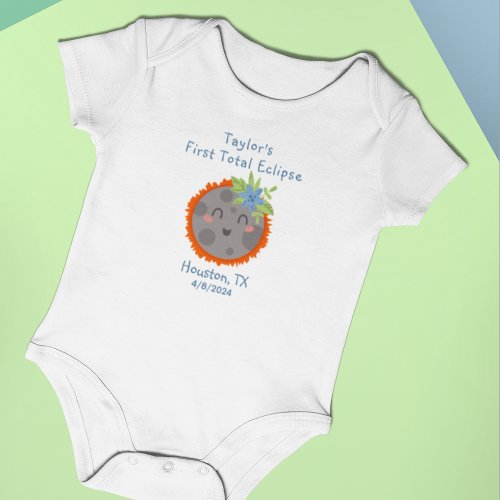 My First Total Eclipse Personalized Name City Baby Bodysuit