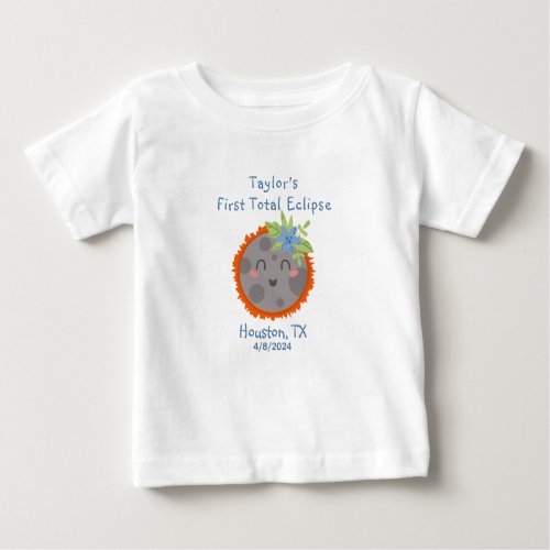 My First Total Eclipse Personalized Name City Baby T_Shirt