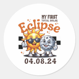 My First Total Solar Eclipse April 8 2024 Toddler  Classic Round Sticker