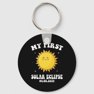 My First Total Solar Eclipse April 8th For Kids Bo Keychain