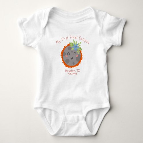 My First Total Solar Eclipse Personalized Baby Bodysuit