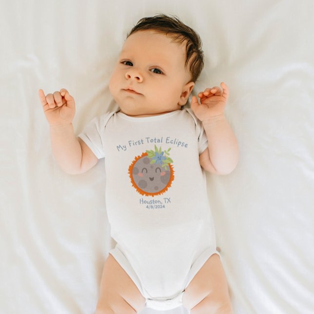My First Total Solar Eclipse Personalized Baby Bodysuit (Add city & state to personalize, other text also editable.)