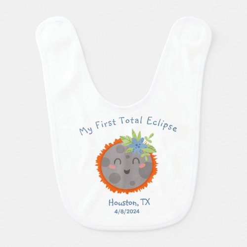 My First Total Solar Eclipse Personalized Location Baby Bib