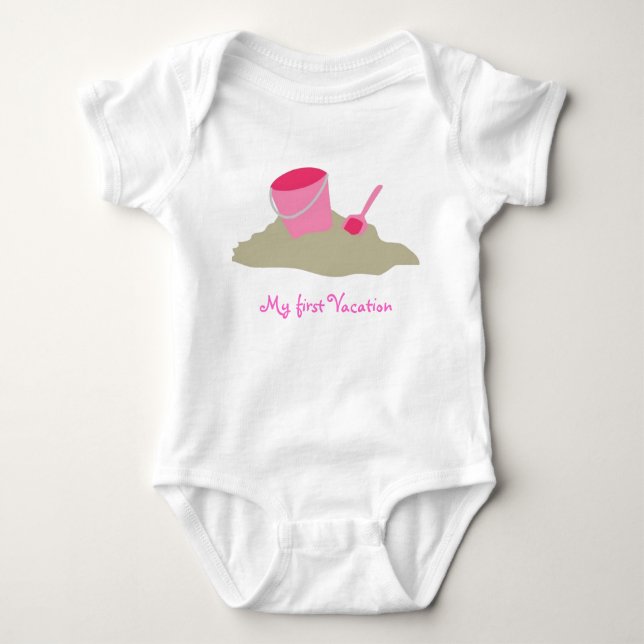 My first Vacation (Girl Shirt) Baby Bodysuit (Front)