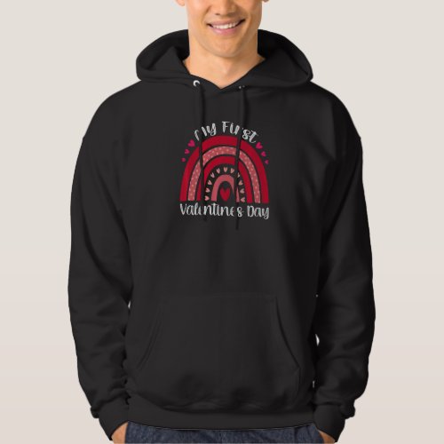 My First Valentine S Day February 14th Rainbow 1 Hoodie