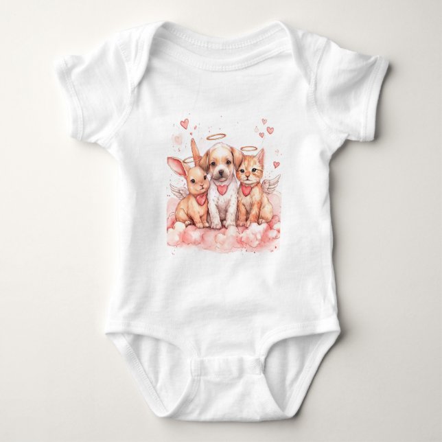 My First Valentine’s Day Outfit | Baby Bunny Baby Bodysuit (Front)