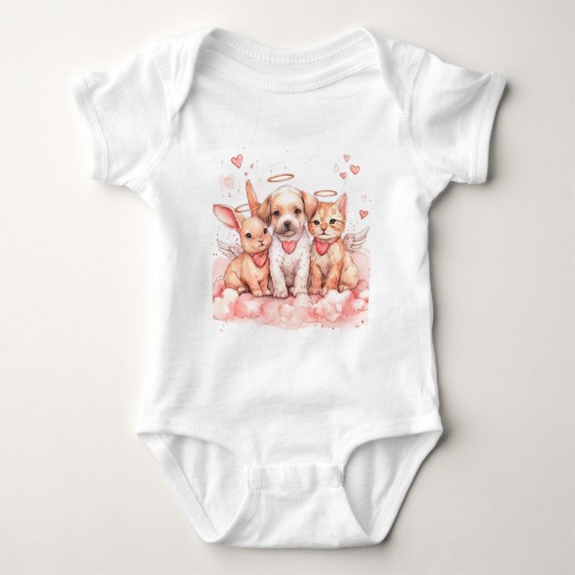My First Valentine’s Day Outfit | Baby Bunny Bodysuit (Front)