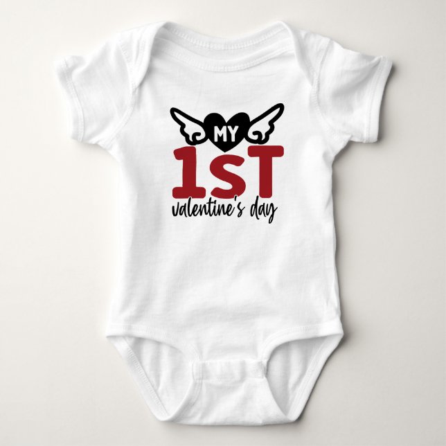 My First Valentines Day Baby Bodysuit (Front)