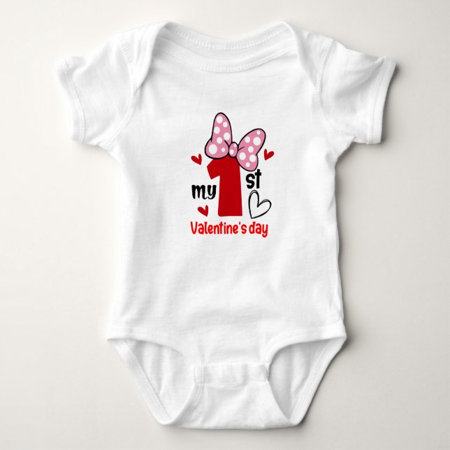 My First Valentine's Day Baby Bodysuit (Front)