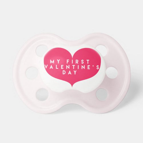 My first Valentines Day  Big Pink Heart Pacifier