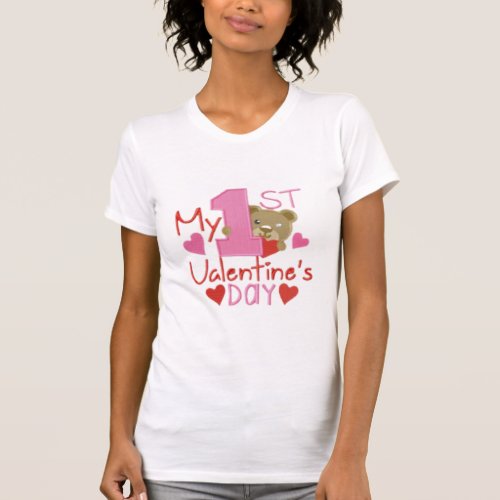 My First Valentines Day Design BellaCanvas Slim  T_Shirt
