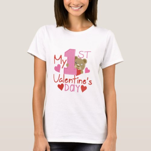 My First Valentines Day Design Womens Basic  T_Shirt