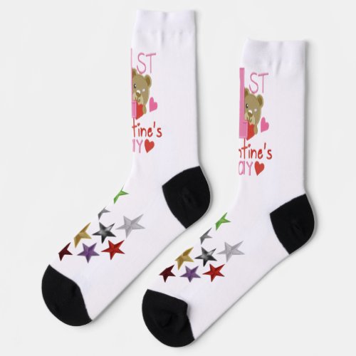 My First Valentines  Day Design Womens Crew Sock