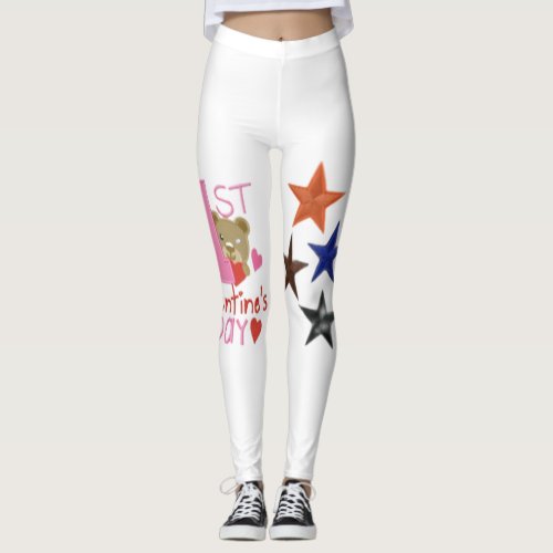My First Valentines  Day Design Womens Leggings